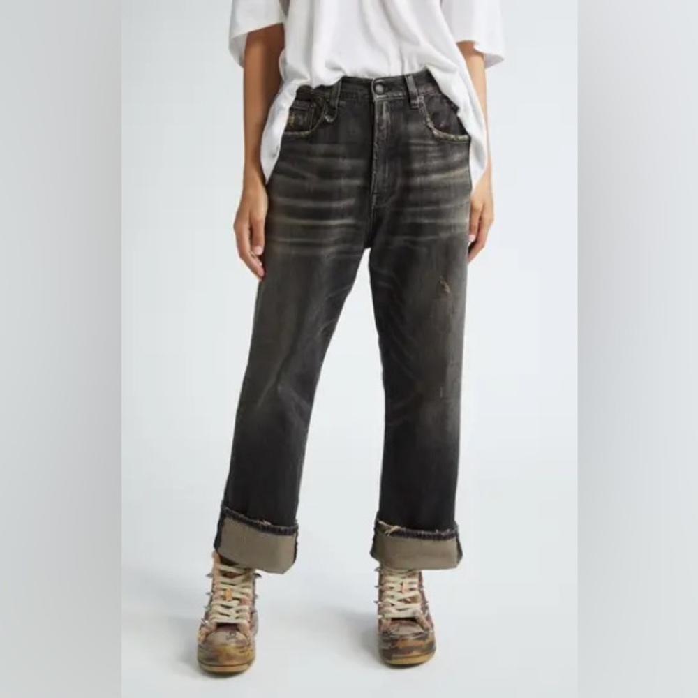 EUC r13 Cuffed Ex-Boyfriend Jeans | color Abbey Black | Size 28
